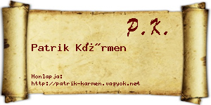 Patrik Kármen névjegykártya